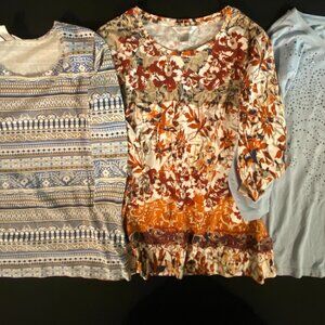 Women's Size Medium 3/4 Length Sleeve Shirts~Christopher & Banks~Set of 3